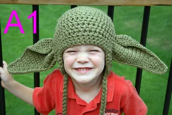 

Yoda Baby Hat From Star Wars - Crocheted Costume Wig Beanie For Boys - Premie , Newborn Halloween / Cosplay Wig 30pcs/lot