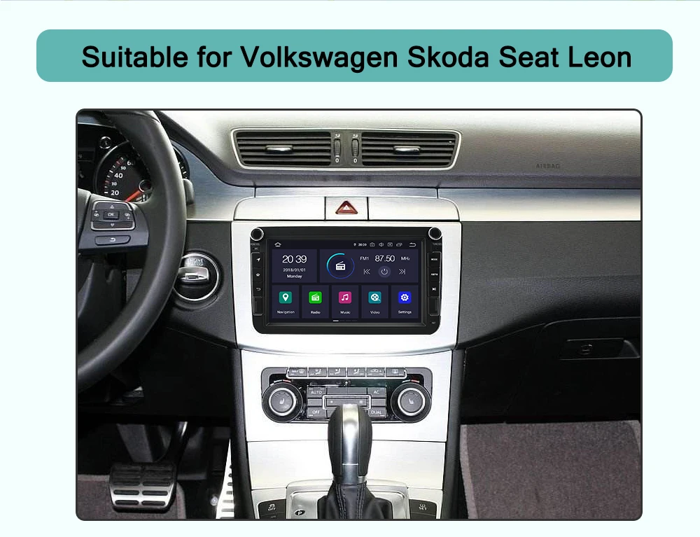 Perfect AUTOTOP 8" 2 Din Android 9.0 Auto Radio for Tiguan Polo For Skoda,For Seat with RDS BT GPS Navigation 4G Wifi No DVD DSP 1