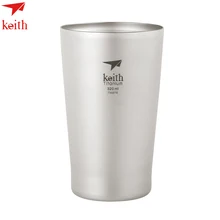 Keith Double Wall Titanium Beer Mugs Insulation Drinkware Outdoor Camping Coffee Cups Ultralight Travel Mug 320ml 98g Ti9221 keith 550ml titanium bowl ultralight camping travel tableware single wall and double wall pure titanium bowls for choose