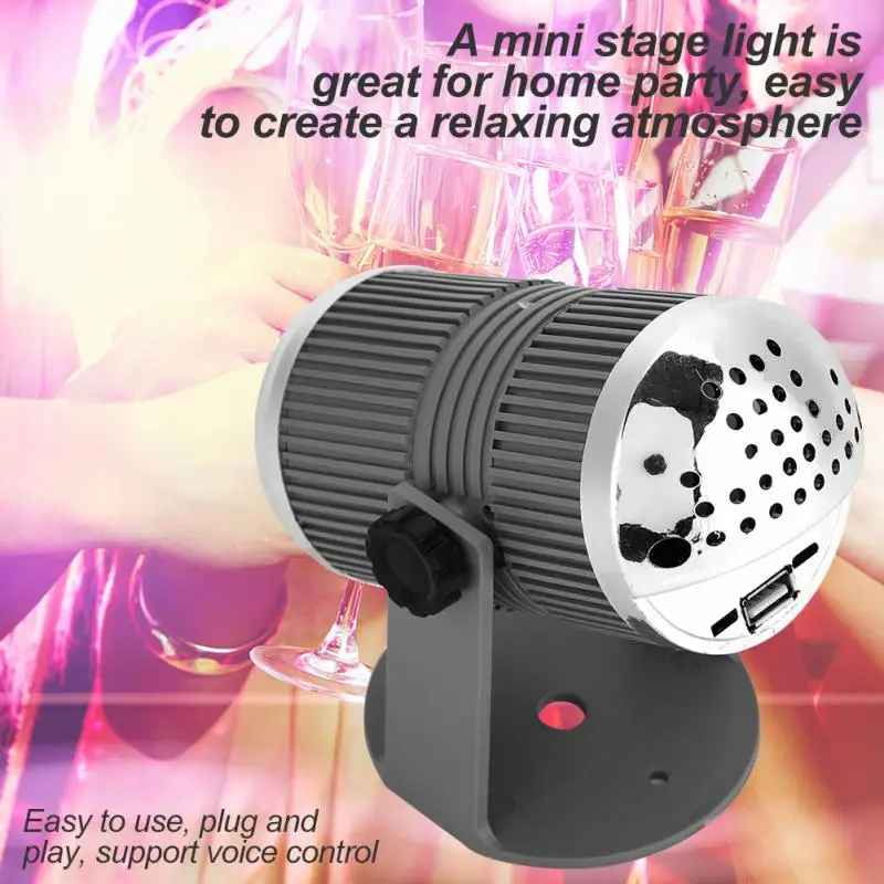 

Mini LED Stage Light 7W Disco Light Moving Head DJ Light Party Club KTV Sound Control Lighting EU Plug 80-240V luces discoteca