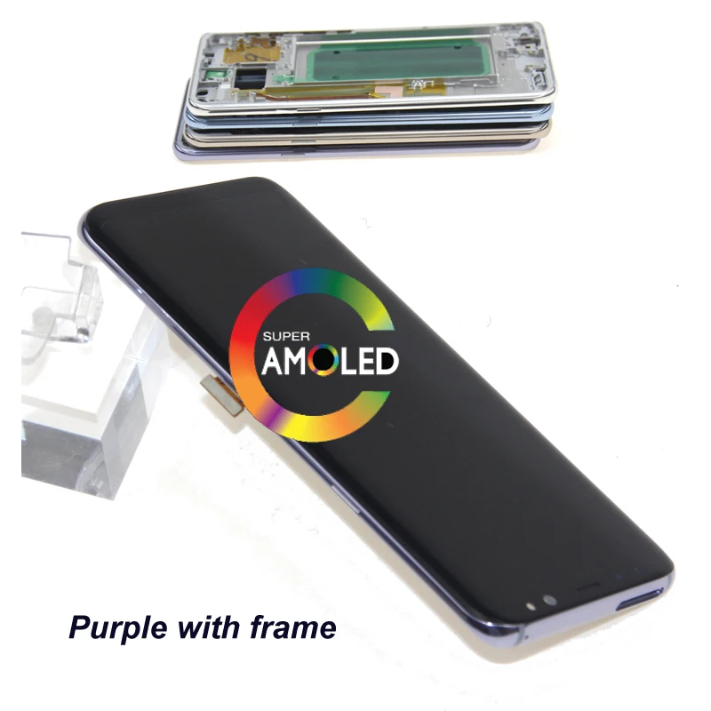 

SUPER AMOLED S8 LCD with frame for SAMSUNG Galaxy S8 G950 G950F Display S8 Plus G955 G955F Touch Screen Digitizer