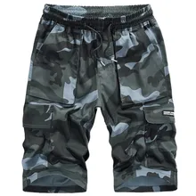 Для мужчин летние камуфляжные хлопковые на шнурке, для детей размер на бриджи, бермуды Homme Однотонная повседневная обувь спорта бега короткие шорты пляжные доска Шорты 3