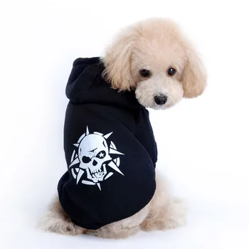 

Funny Skull Patten Pet Dog Clothes Soft Fleece Hoodiie Autumn Winter Halloween Coat Clothes for Puppy Dogs and Cats