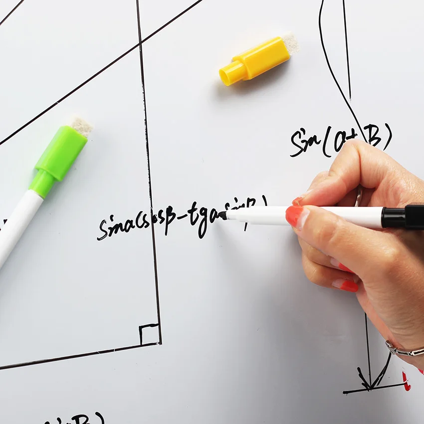 6 шт./компл. Фирменная Новинка Ручка для доски на магните со стирающимися чернилами сухой маркеры для белой доски магнит встроенный ластика, офисные школьные принадлежности, блокноты