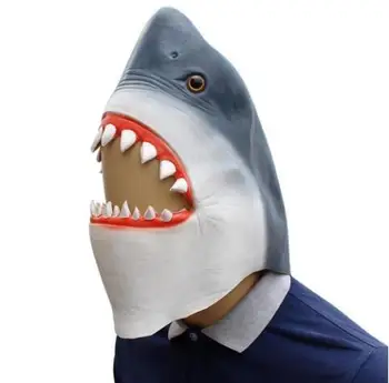 

Shark Mask Latex Animal Face Masks Halloween Adult Costume Carnival Cosplay Masquerade Party Mask Full Helmet for Party