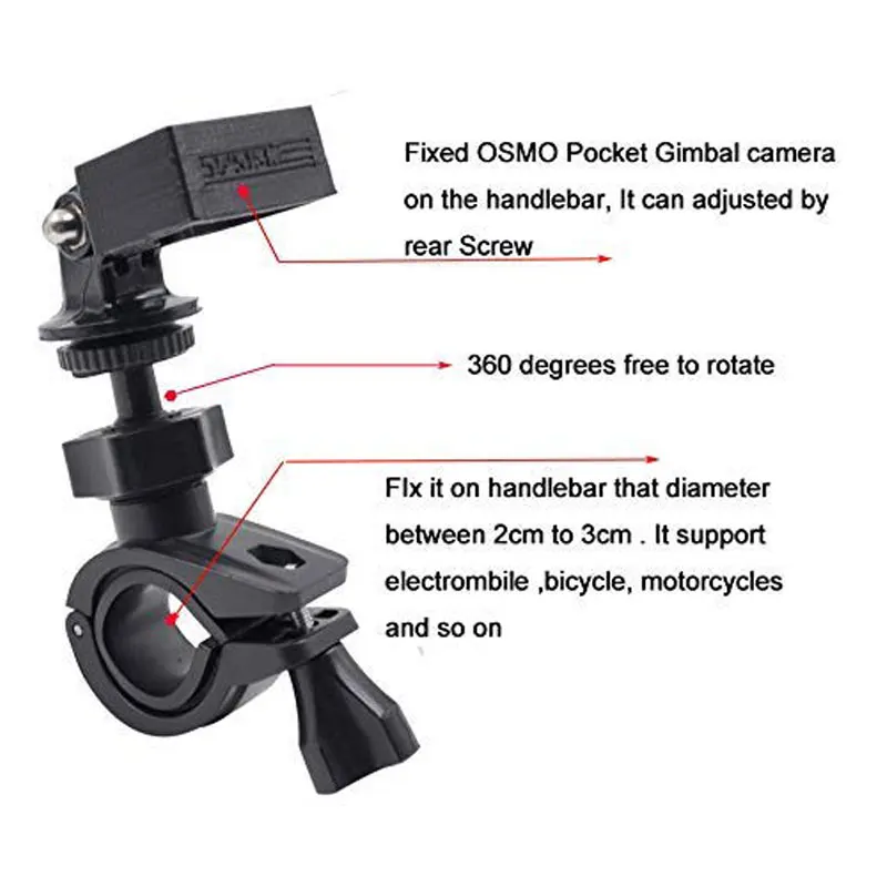 STARTRC OSMO Pocket Bicycle Mount Holder Handheld Gimbal Camera Stand  Motorcycle for DJI Osmo Pocket / OSMO Action Accessories