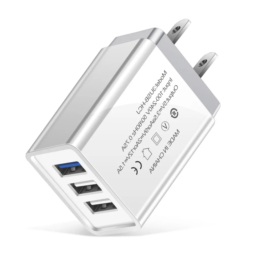 USB зарядное устройство EU US Plug 3 порта Быстрая зарядка мобильного телефона зарядное устройство для iPhone X samsung Xiaomi huawei дорожное зарядное устройство - Тип штекера: US  White