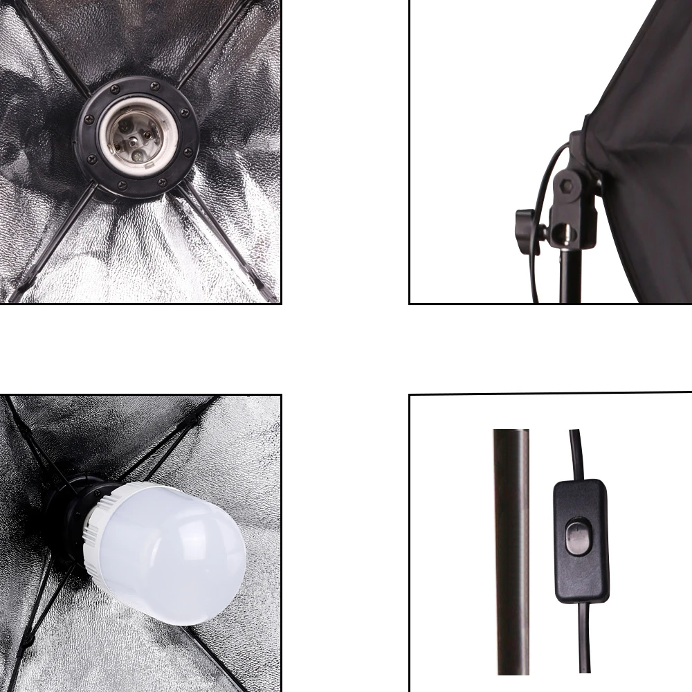  ZUOCHEN Photography Studio 4x 25W LED Softbox Lighting Stand Kit Photo Video Light Set - 33036575574