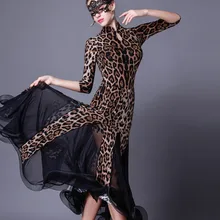 Бальная юбка танцевальная юбка для фламенко костюмы бальные танцы одежда для тренировок вальс одежда, костюмы для танцев стандартная юбка женская леопардовая