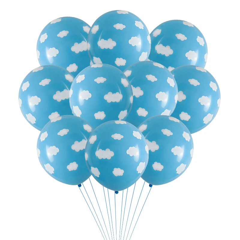 

100pcs 12" white Cloud blue latex Balloons for Wedding Bridal ShowerBirthday Bachelorette Party Decor Balloon Kids Ball Toys
