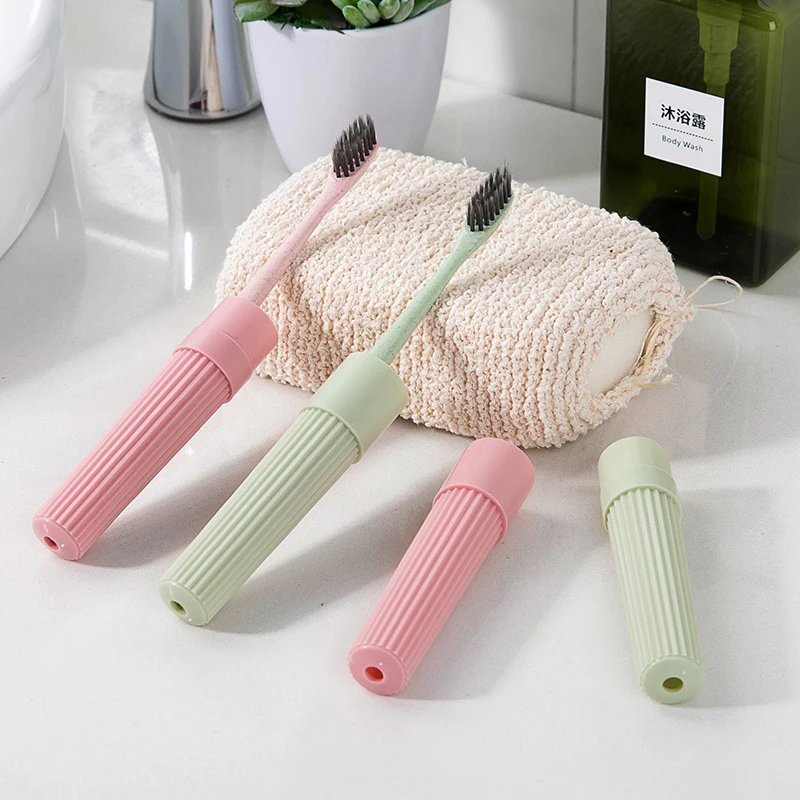 

1x Health Tooth Brushes Protector Toothbrush Tube Cover Case Dustproof Wheat Straw Portable Travel Toothbrush Box Case