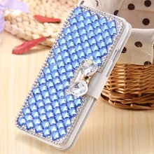 Luxury Handmade Leather Diamond Flip Cover Wallet Smartphone Phone Case For Samsung Galaxy A3 A5 A7 /S6 S6Edge S6Plus Card Slot