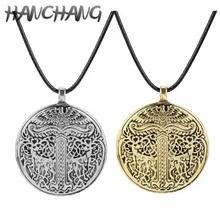 Collier nordique Viking Yggdrasil Odin pour hommes, amulette en forme d'arbre de vie, amulette, symbole Trishelion