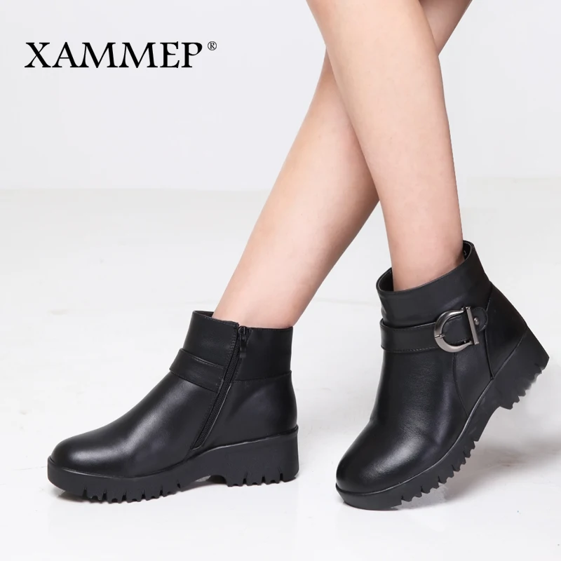 Женские зимние ботинки Xammep из натуральной шерсти женские до середины икры