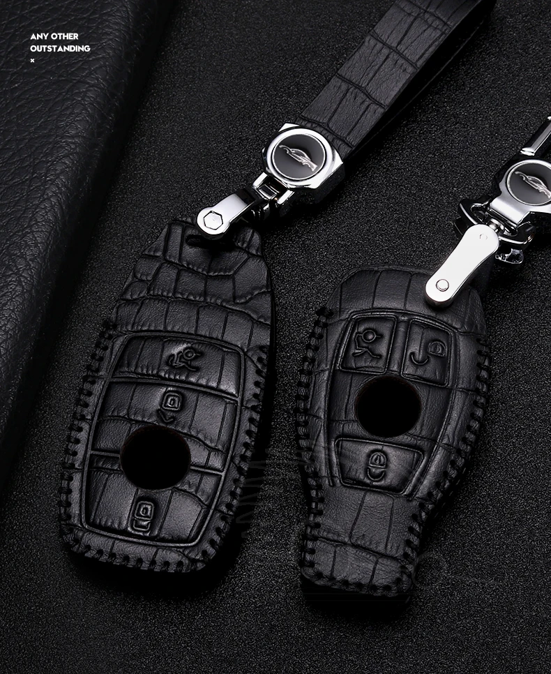 Кожаный автомобильный брелок для ключей Mercedes Benz CLS CLA GL R SLK AMG A B C S дистанционный держатель E класса аксессуары