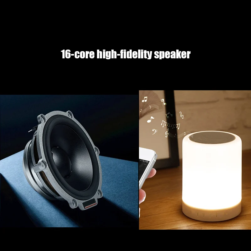 

Multifunctional Bluetooth Speaker Large Battery Capacity LED Adjustable Desktop Night Light SLC88