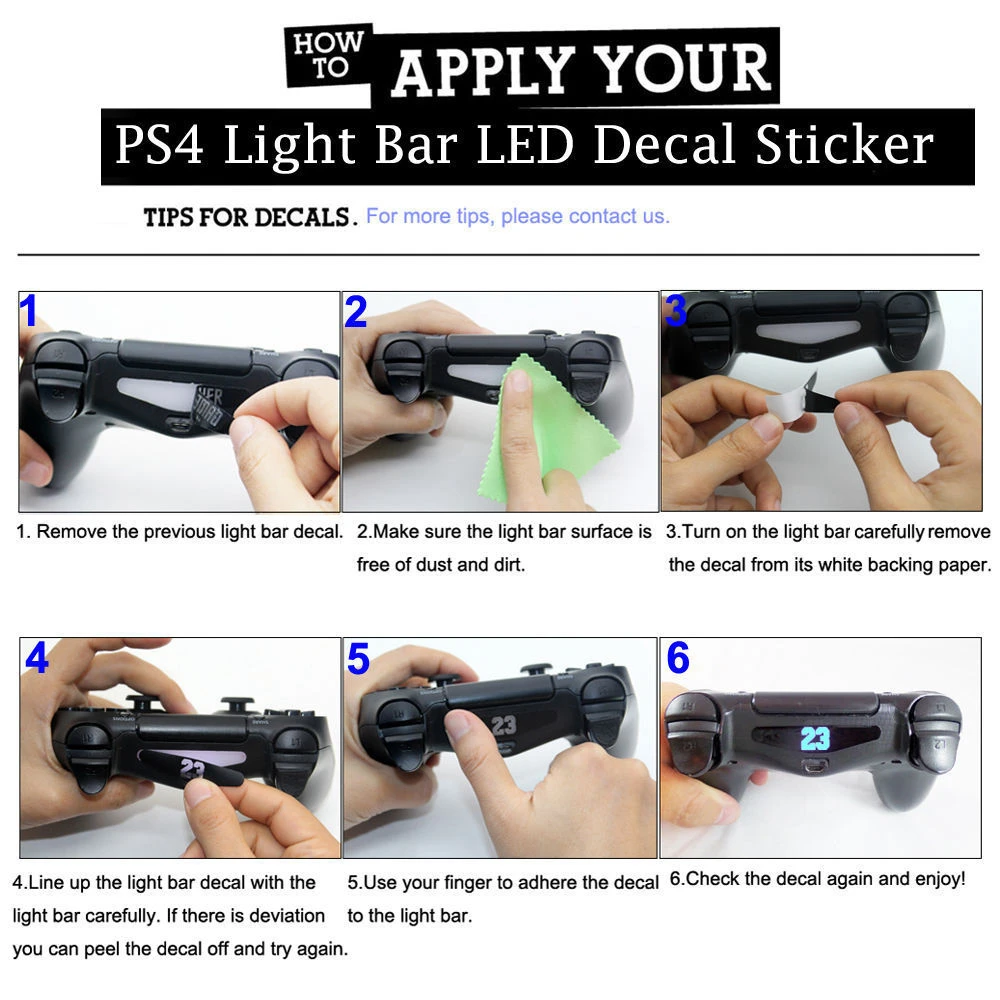 40PCS-LED-Light-Bar-Cover-Decal-Skin-Sticker-for-PlayStation-4-PS4-Controller-AA3667 (2)