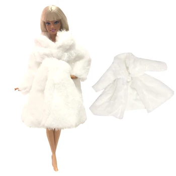 

NK Doll Coat High Quality Clothes Fashion Dresse Handmade Grows Outfit Flannel White Coat For Barbie Doll Accessories Toy 256B