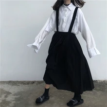 Pengpious/Модная Новинка; юбка на бретелях для девочек; юбка на бретелях; свободная трендовая плиссированная юбка для девочек