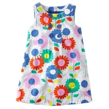 AD-34 цветок 6 шт./партия детское платье для девочек платье-майка без рукавов Топ для От 1 до 7 лет хлопок