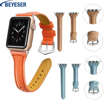 

Leather wriststrap for Apple Watch Series 4 3 2 1 Replacement Wirst Strap for iwatch Watch Band 38 42mm smart sport watchband
