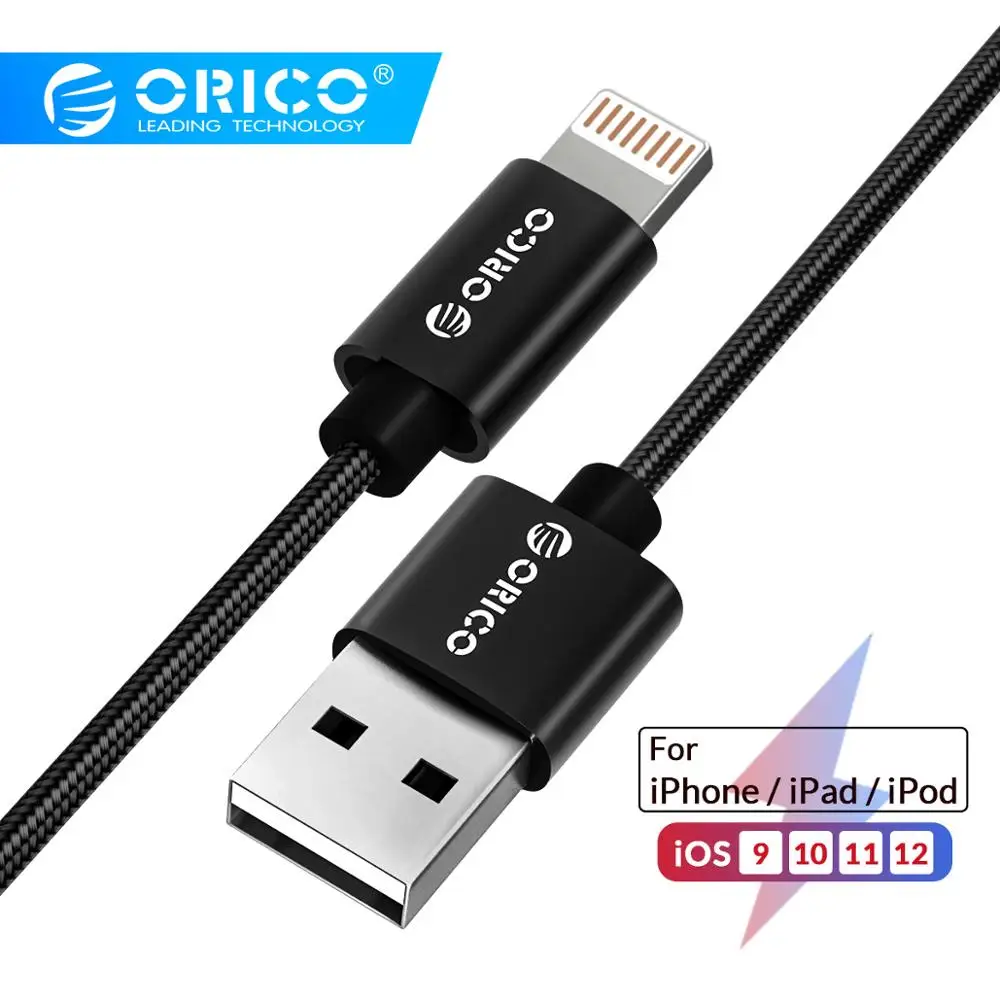 FOR iPhone USB Cable iOS 10, ORICO USB TYPE A to Lighting 8 pin data sync charger cable for