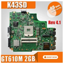 Материнская плата для ноутбука ASUS K43SD X43S A43SD для ASUS Rev 4,1 GT610M 2GB USB3.0 N13M-GE1-S-A1