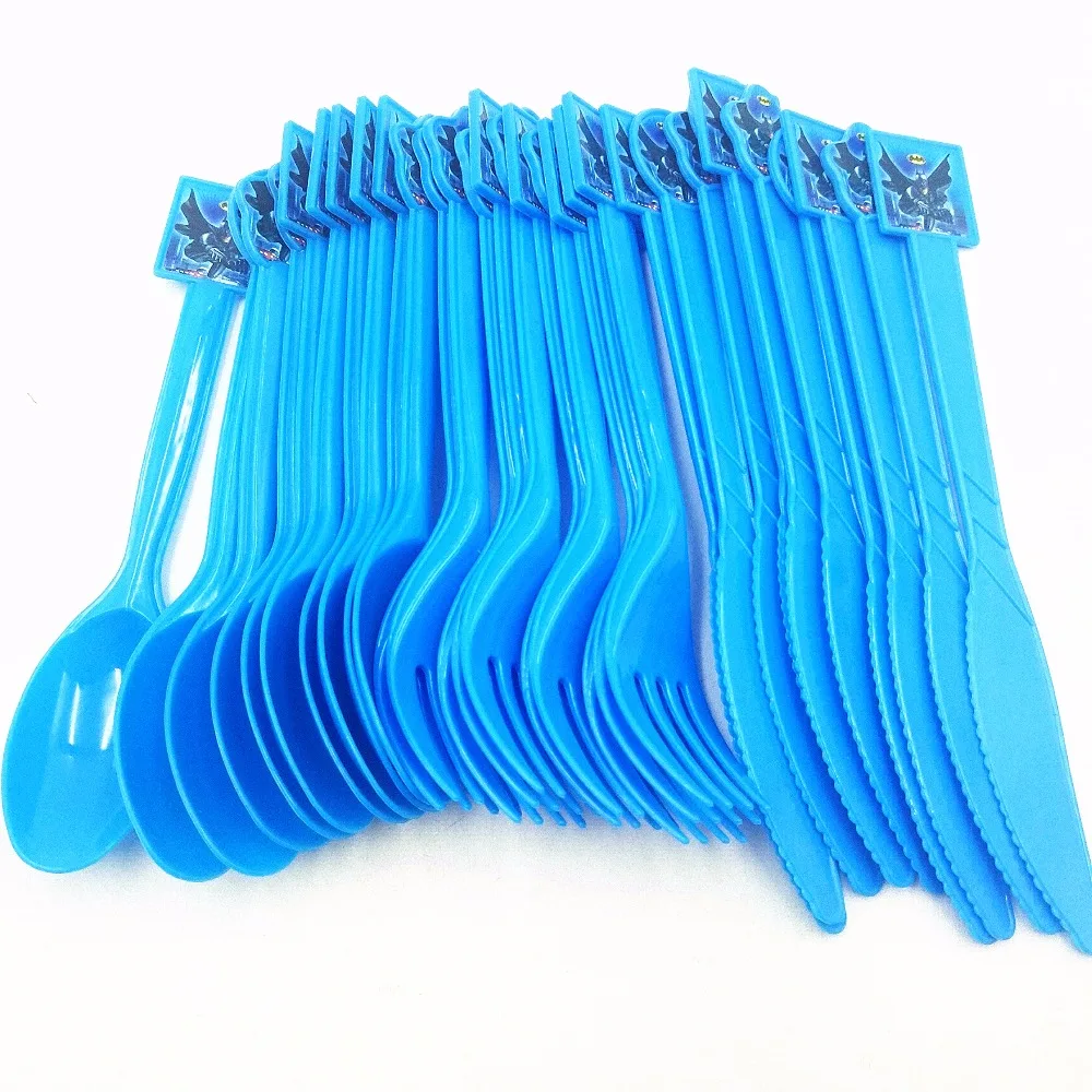30 шт./компл. вечерние пластиковые ножи с рисунком Бэтмена подарки для