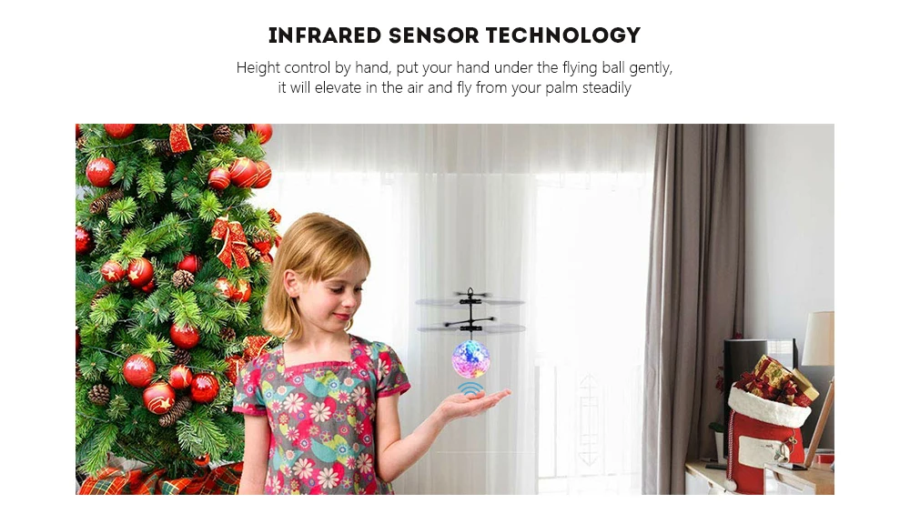 Induction Colorful Lamp Flash Flying Ball Helicopter Toy for Kids
