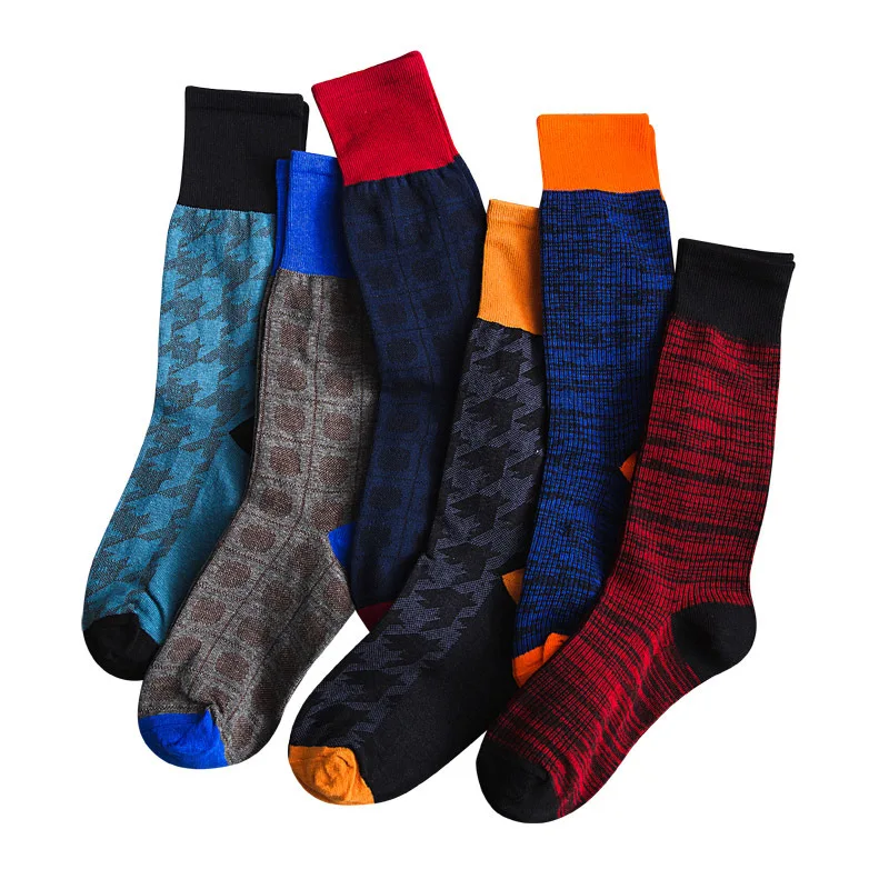 

Stripe Plaid Polka Dots Stitching Color Funny Man Short Sock Male Business Affairs Casual Ventilation Cotton Socks Autumn Winter