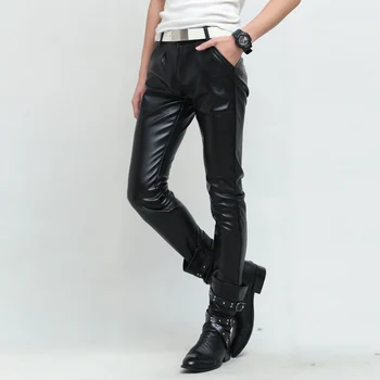 

Metrosexual Nightclub Velvet Warm Hip Hop Joggers Mens Leather Trousers PU Mens Fashion Leggings Mens Casual Pants Mens Jogger