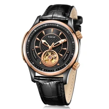 Mige 2018 Nové nejlépe hodnocené značky Skeleton Mechanical Man hodinky Rosegole Černé ocelové pouzdro materiálu Automaticky vodotěsné hodinky pro muže