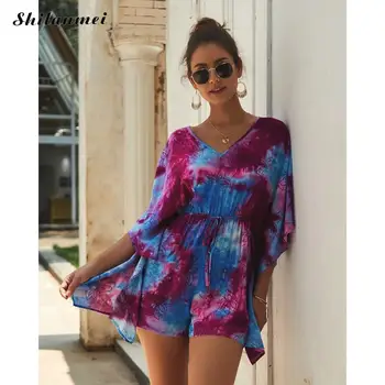 

Summer Fashion Short Playsuit 2019 Sexy Beach Overalls Women Rompers Long Sleeve V Neck Female Jumpsuits Loose Clothes