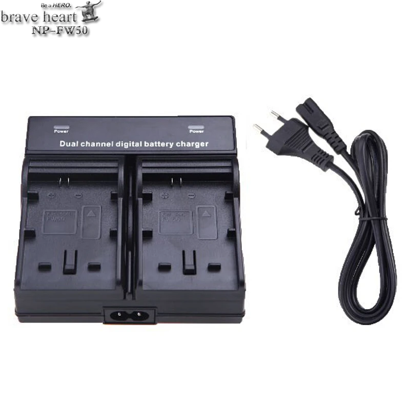 

brave heart NP-FW50 battery bateria FW50 BC-VW1 Dual cable Charger for SONY NP-FW50 Battery NEX-3 NEX-5 NEX-6 NEX-7 Camera