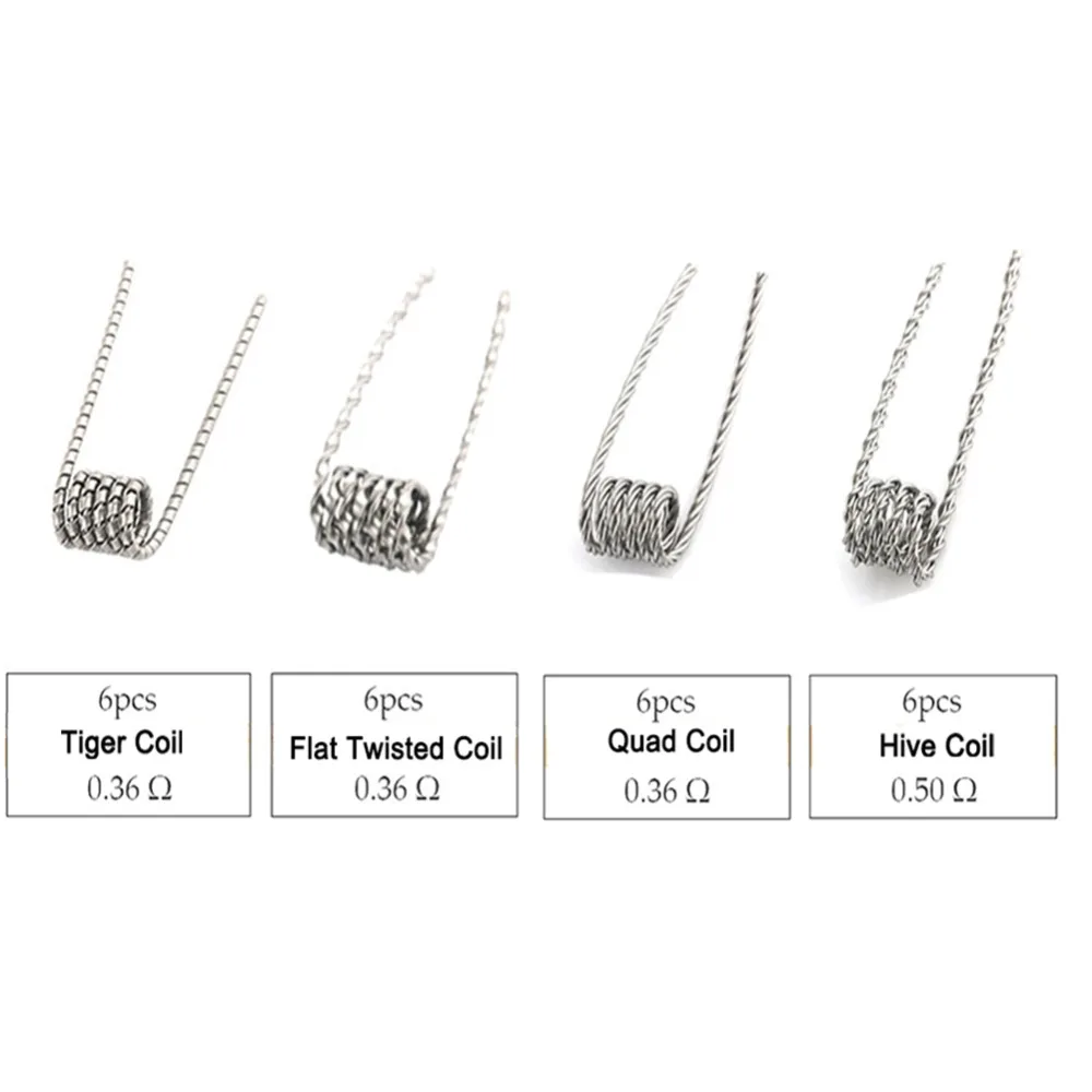 Organic Cotton Prebuilt Coil Kit Vape Cotton Twisted Alien Clapton Heating Wire for Electronic Cigarette RBA RDA DIY Tools Set Organic Cotton Prebuilt Coil Kit Vape Cotton Twisted Alien Clapton Heating Wire for Electronic Cigarette RBA RDA DIY Tools Set