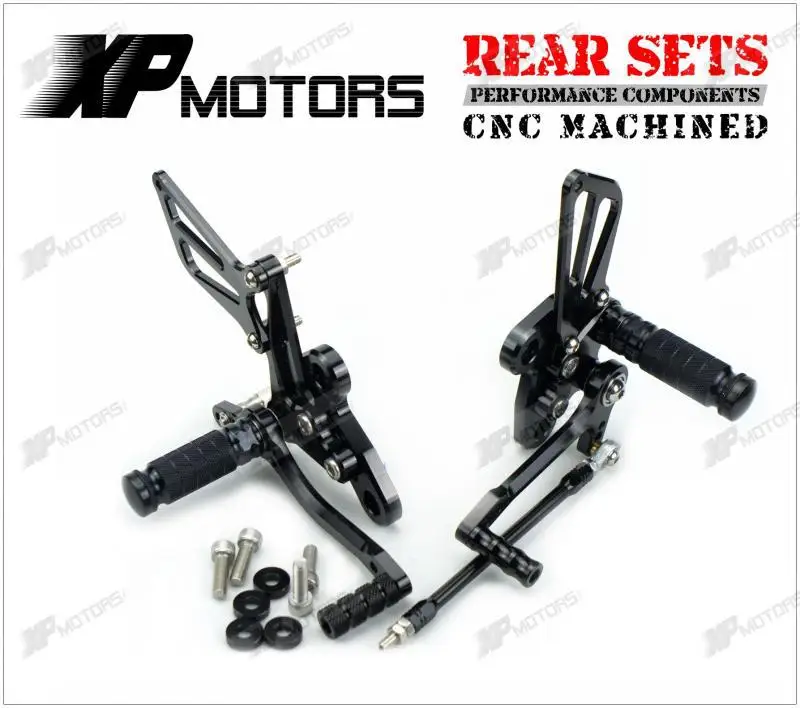

New Black Racing CNC Adjustable Foot Pegs Rear Sets For Suzuki GSX1300R Hayabusa 1998 1999 2000 2001 -2009 2010 2011 2012-2015