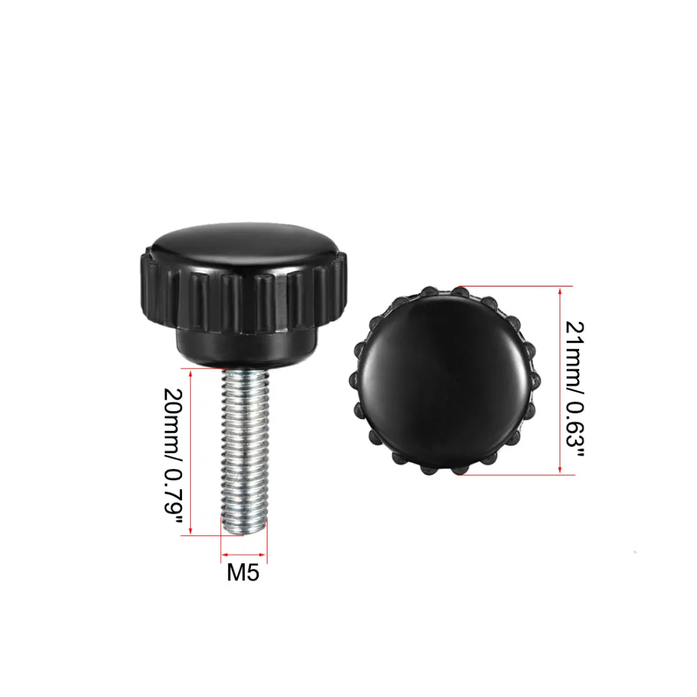 Uxcell 5pcs m6 m4 m5おねじ刻み付きクランプノブねじグリップ
