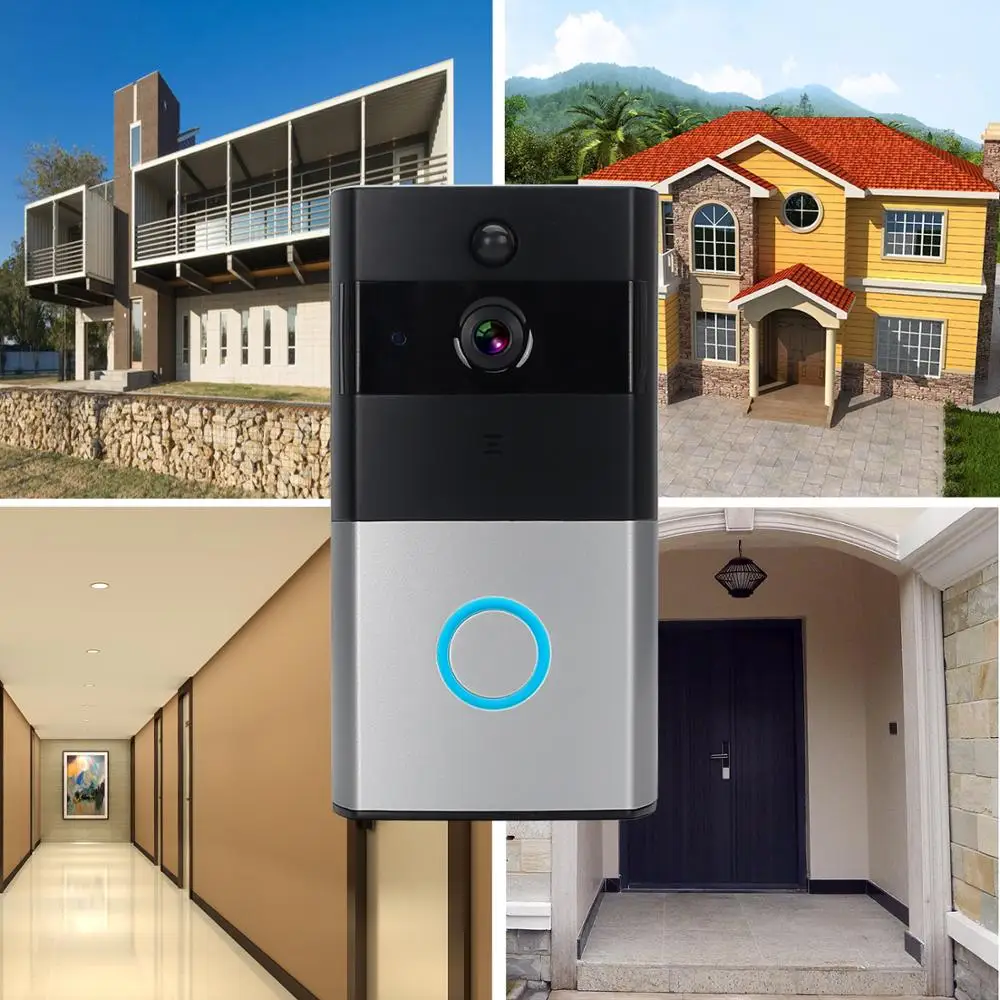 

Ring Doorbell Camera WiFi Video Door Bell Wireless Intercom Doorbell 720p Night Vision IR Visual Camera Record Security System