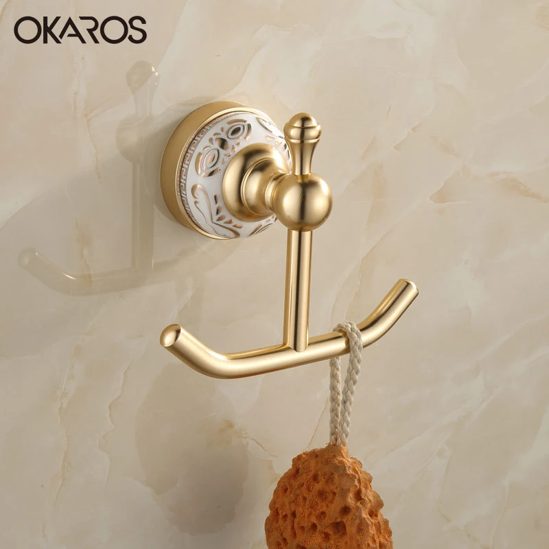 Buy OKAROS Bathroom Robe Hook Cloth Hook Golden Space