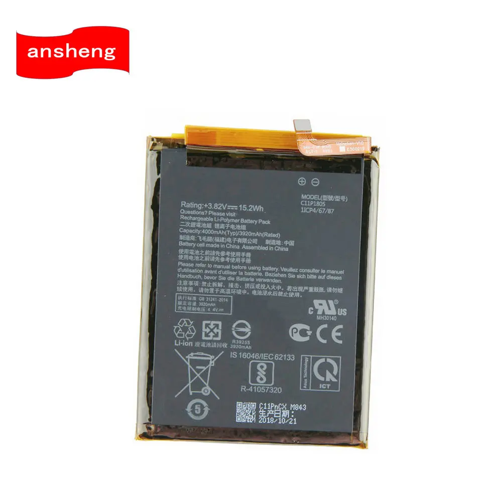 

New original High Quality 4000mAh Battery For ASUS C11P1805 smart phone