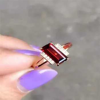 

Natural Garnet Ring custom custom wholesale S925 silver free shipping
