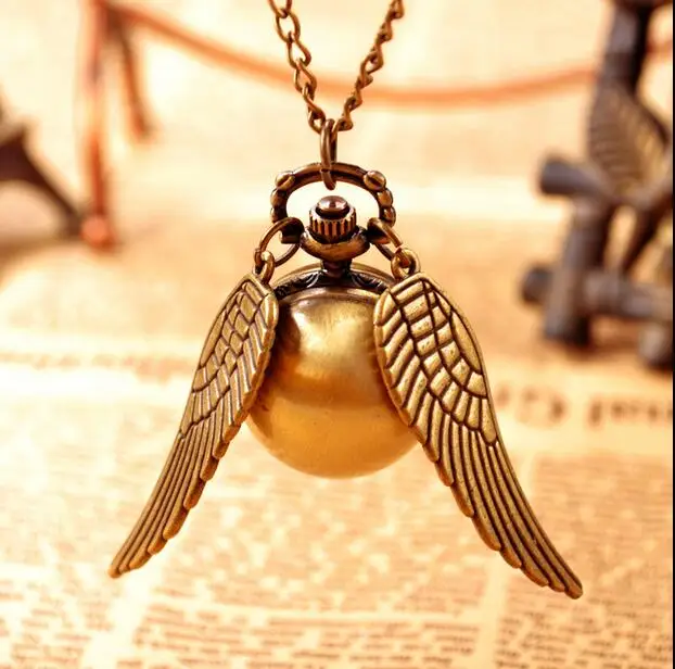 Vintage Bronze Steampunk Harry potter Snitch ball pocket watch necklace children Vintage Bronze Steampunk Harry potter Snitch ball pocket watch necklace children
