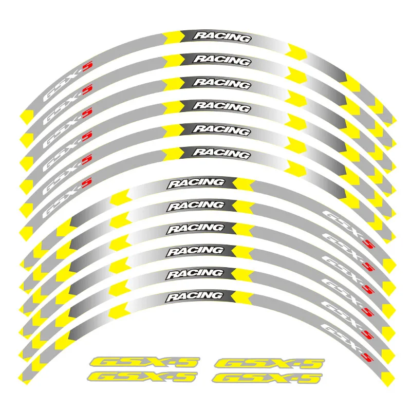 Новая высококачественная наклейка для колес мотоцикла 12 шт. светоотражающий обод в полоску для Suzuki GSX-S GSX-S750 GSXS1000 750 1000 gsxs - Цвет: 6