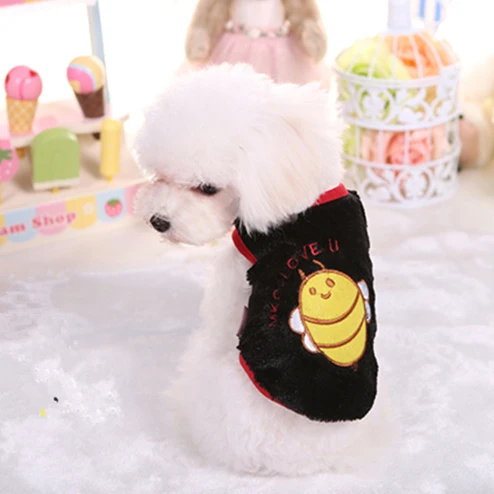 Одежда для маленьких собак Рубашка с рисунком «Собаки» кошек жилетка, одежда для домашних животных для собак и catscartoon с изображением кролика на весну/осенняя одежда xxs, розовый, синий - Цвет: Black Bee
