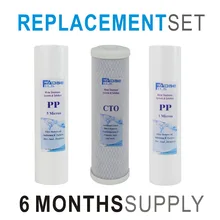 3-ступенчатая фильтрация питьевой воды Сменный фильтр Набор для-3 фильтров с осадочным PP 1um, углеродный блок, осадочный ПП 5um