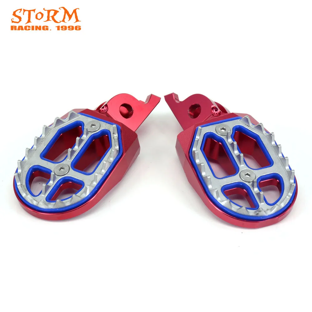 Красный MX широкая подножка подножки педали для HONDA CR125 CR250 CRF250R CRF250X CRF450R CRF450X CRF250L