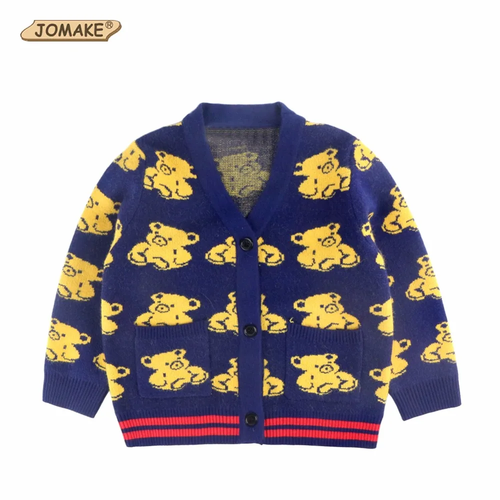 Autumn Baby Sweater Cute Infant Kids Cartoon Bear Cardigan Jacket Boys