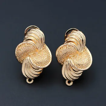 

Earrings Post Clip Back Flower Base Hanging On Earrings Connector Linkers DIY for Bohemian Tassel Earrings Jewelry Accessories