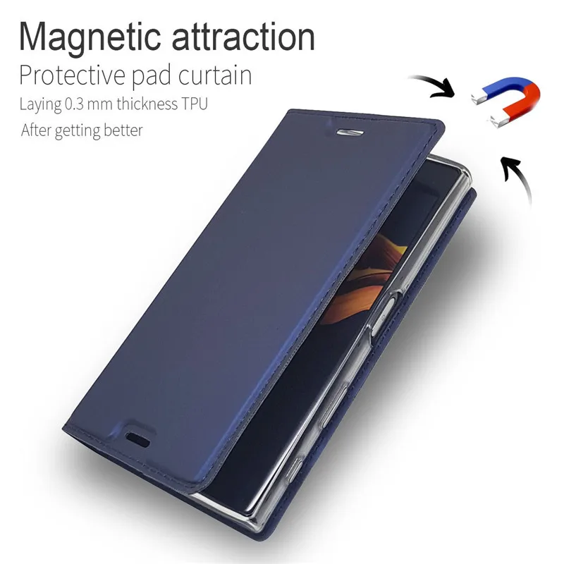 Кожаный чехол книжка с бумажником для Sony Xperia XZ3 2 Z5 Compact XZ Premium 10 XA XA1 Plus XA2 Ultra L2 L4