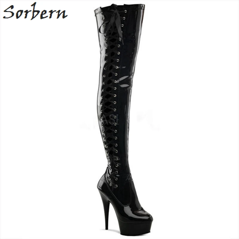 black boots with red zipper in back